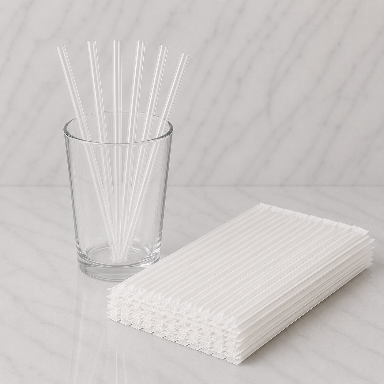 Wrapped Plastic Straws 7.75" (1200 Ct)